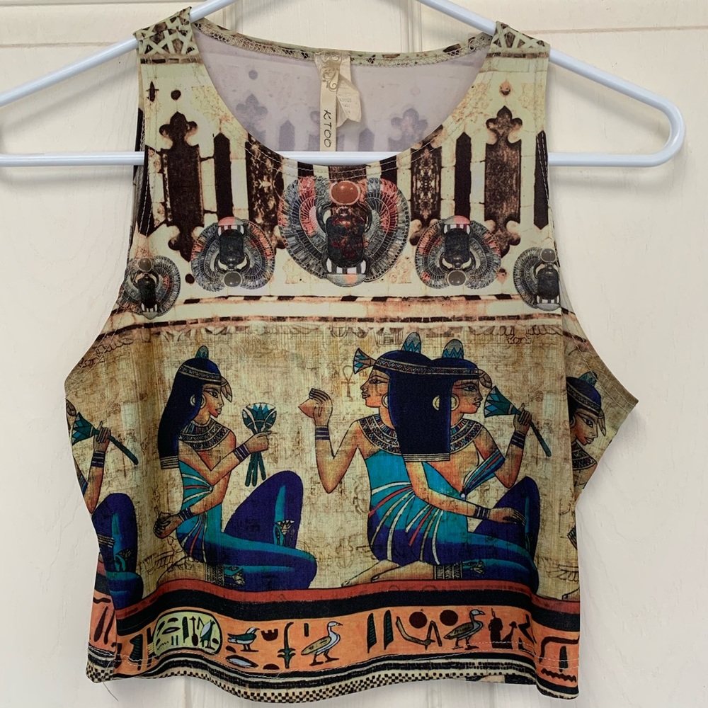 Egyptian Print Crop Top